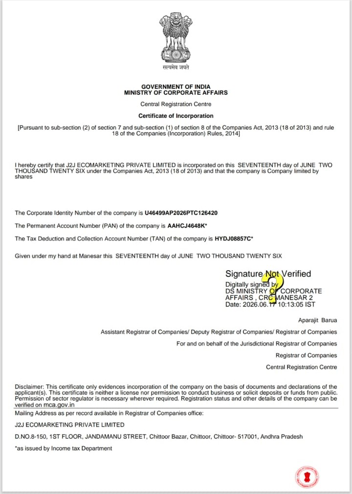 J2J ECOMARKETING PRIVATE LIMITED